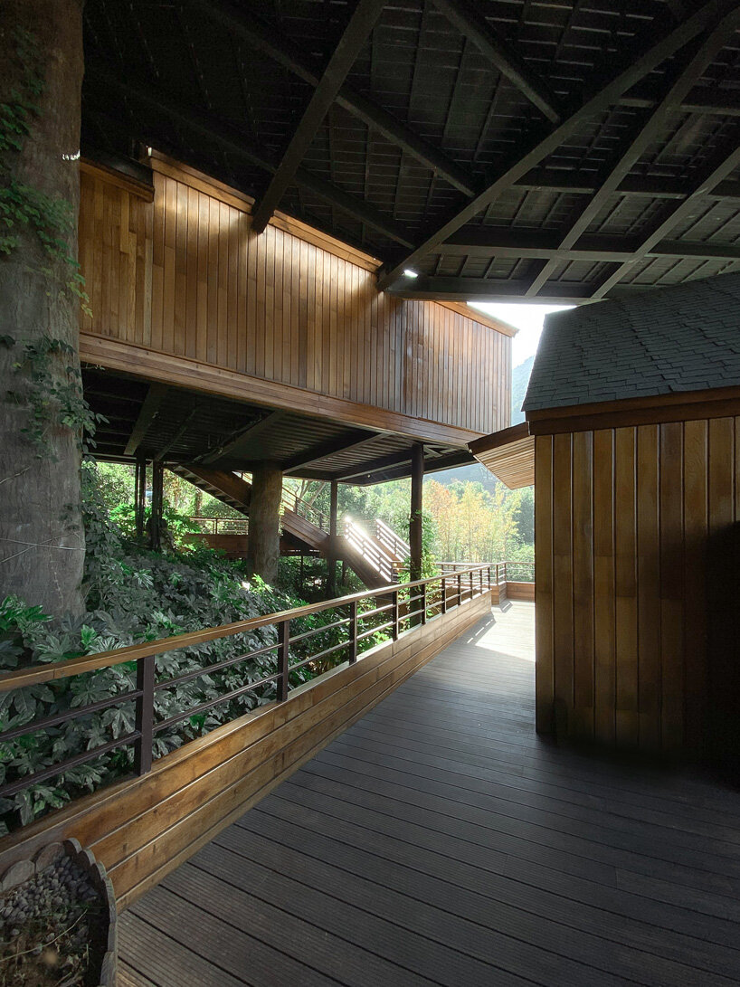 WH studio constructs cluster of treehouse cabins at senbo resort hangzhou in china