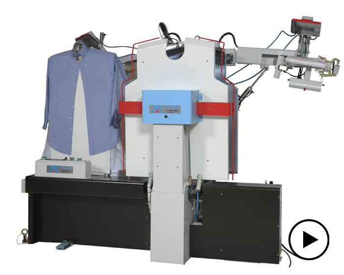 iron 120 shirts per hour with YAC japan's fully automated ironing machine