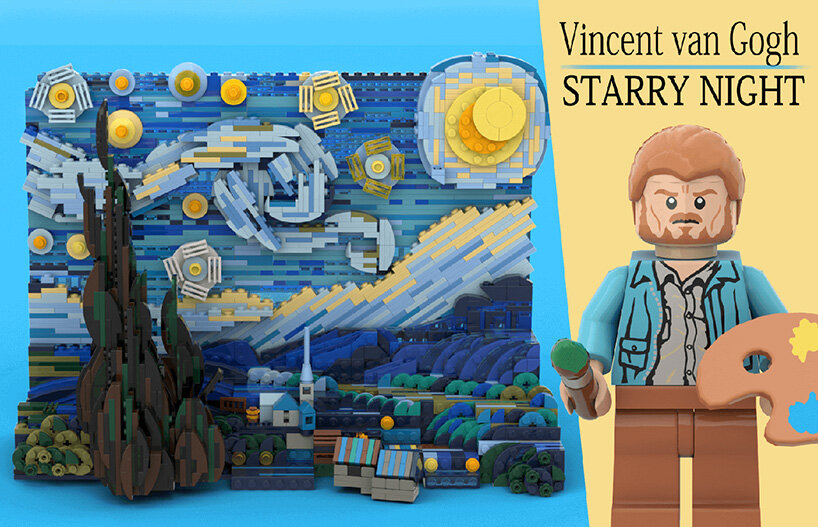 LEGO Vincent van Gogh The Starry Night UV Printed on Genuine LEGO Parts NEW