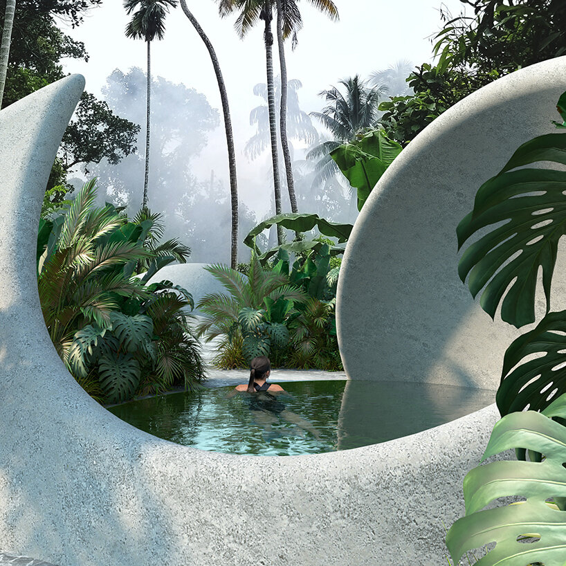 antony gibbon's mineral spa imagines soft forms within jungle context