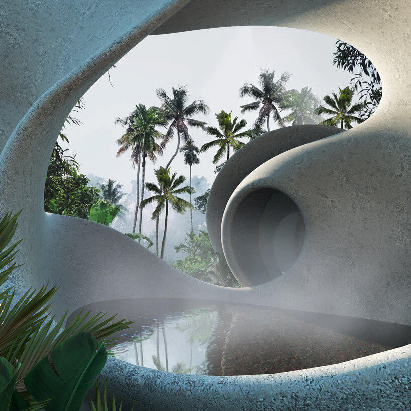 antony gibbon's mineral spa imagines soft forms within jungle context