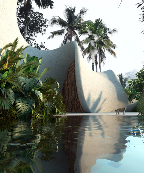 antony gibbon's mineral spa imagines soft forms meandering through jungle context