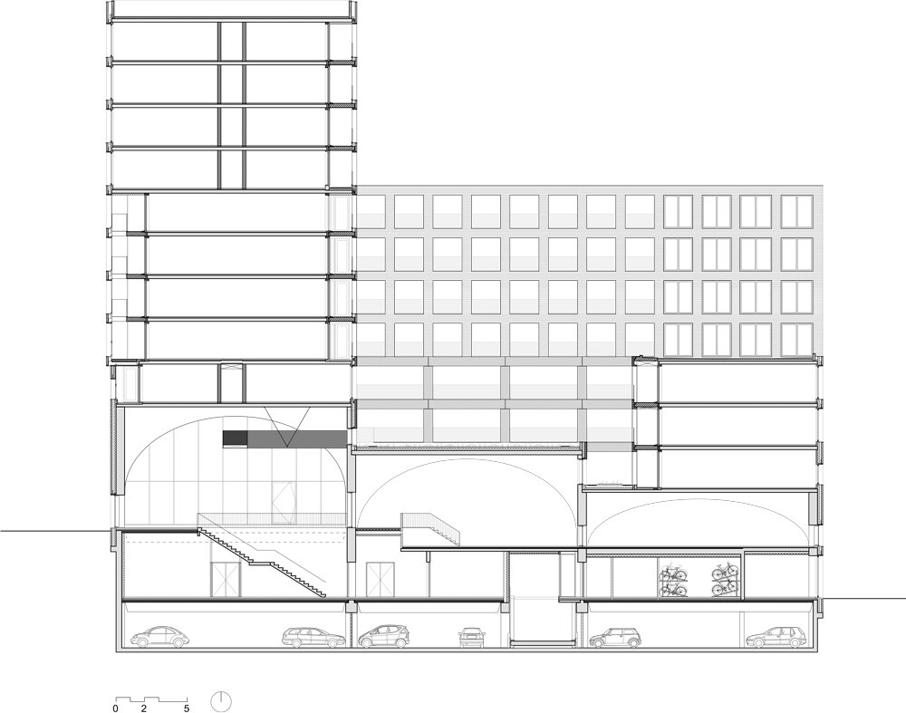 86 arches form studioninedots' 'westbeat' housing complex in amsterdam  