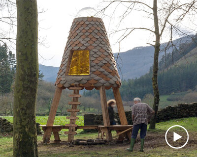 arquimaña puts a contemporary spin on a traditional basque hut in rural spain