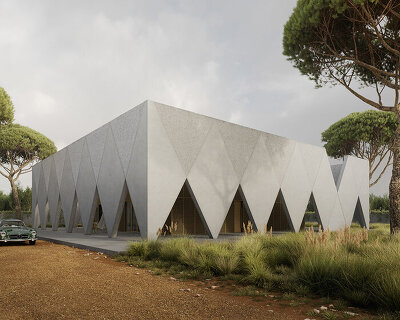 arthur adamczyk envisions the 'arcaded house' with a geometric outer shell