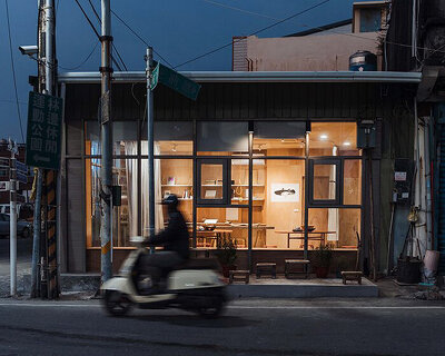 atelier boter uses textile partitions to design the 'fish forest office' in taiwan