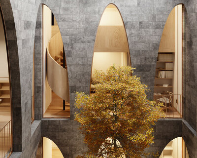 catenary arches define 'venecia 20' housing complex by inca hernández in mexico city