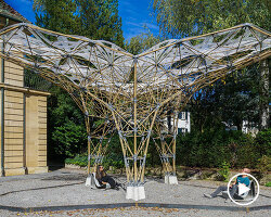 students at ETH zurich use digital fabrication methods to build bamboo pavilion