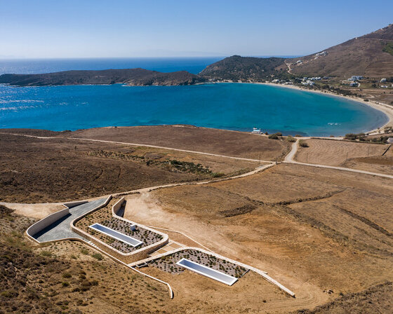 G&A evripiotis carves the island shoreline of greece with its 'elements house'