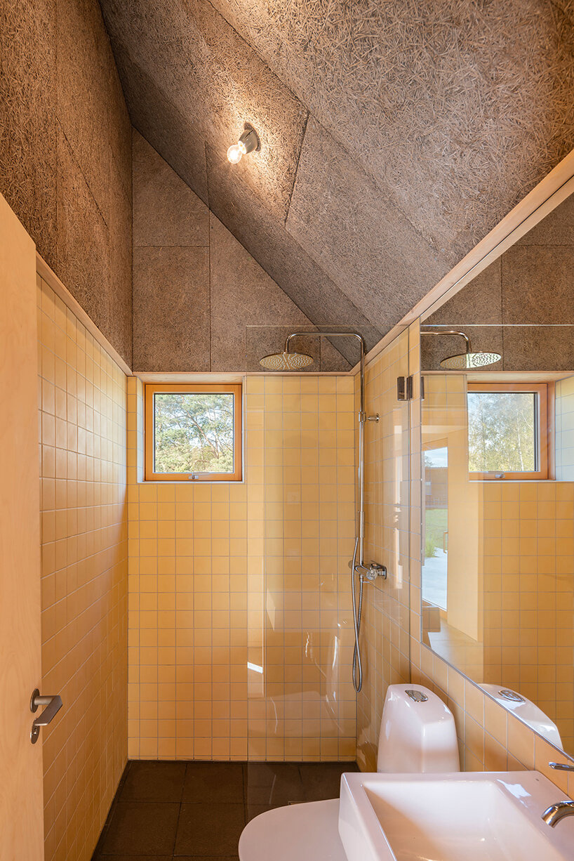 lookofsky architecture clusters timber volumes to realize its 'field house' in fårö, sweden