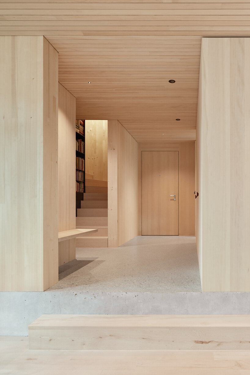 firm architekten builds cube house in austria using timber from the owner's private forest