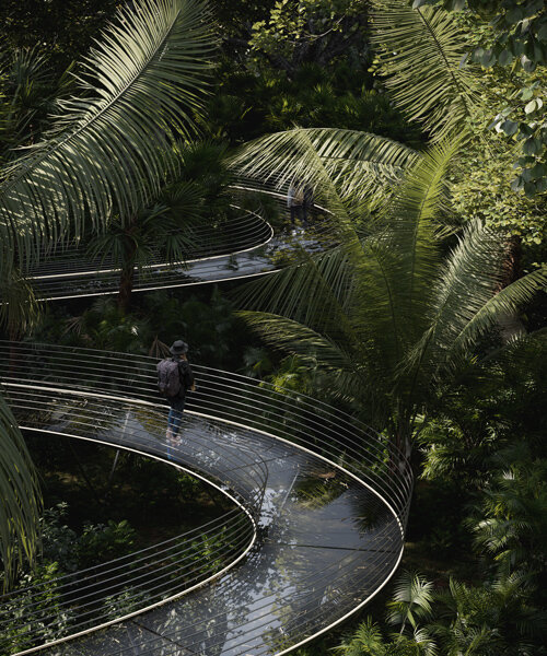 iryna nalyvaiko imagines an elevated glass footbridge that celebrates its jungle context