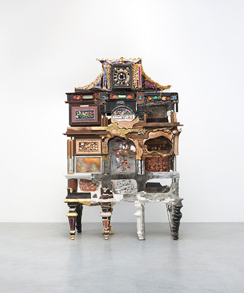 kostas lambridis juxtaposes unsung materials in massive furniture pieces