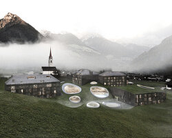 markus hinteregger + elias lahner extend a hotel in italy with organic grass-covered forms
