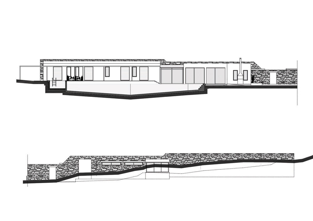 paly architects sets holiday residence on a steep rocky slope in crete, greece
