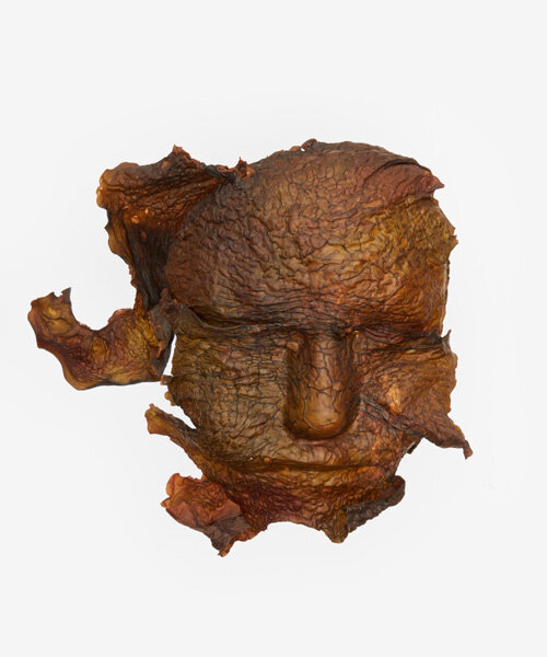 katrín thorvaldsdottir sculpts intricate masks using raw organic kelp from the icelandic ocean