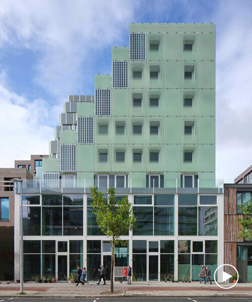 sophie valla integrates solar cells into the façades of this amsterdam apartment building