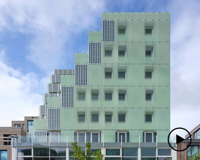 sophie valla integrates solar cells into the façades of this amsterdam apartment building
