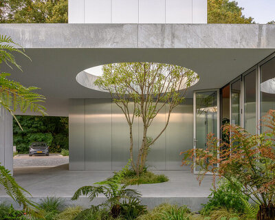 indoor and outdoor spaces alternate in 'villa fifty-fifty' by studioninedots in eindhoven