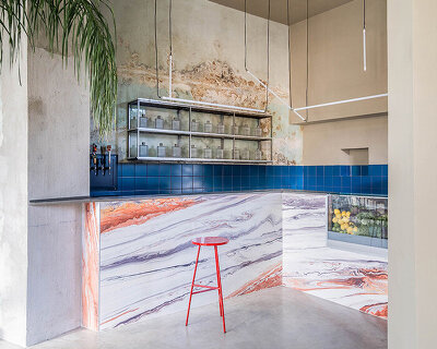studiotamat transforms historic bakery in rome into restaurant-bar hybrid 'tre de tutto'
