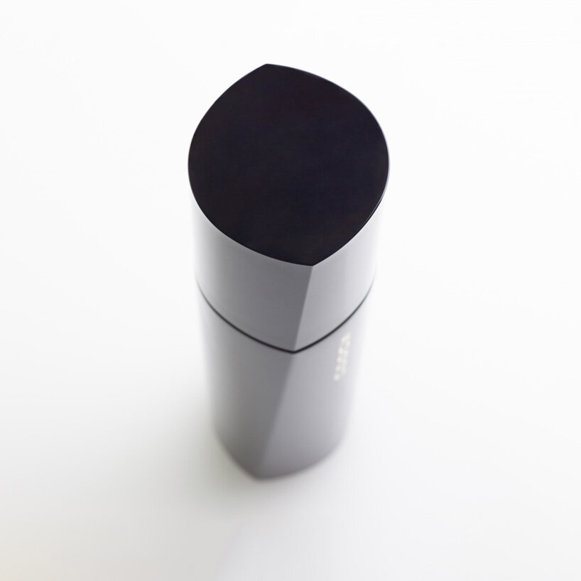 tokujin yoshioka designs sculptural deep black packaging for SUQQU's skincare collection
