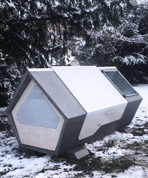 ulmer nest is a solar-powered sleeping pod to protect homeless people in winter