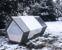 ulmer nest is a solar-powered sleeping pod to protect homeless people in winter