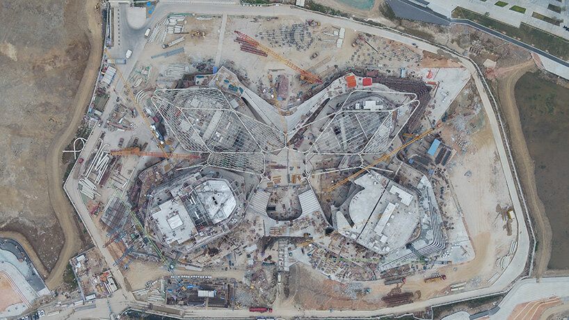 zhuhai jinwan civic art centre by zaha hadid architects takes shape in china
