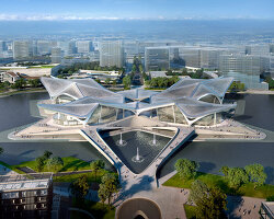 zhuhai jinwan civic art centre by zaha hadid architects takes shape in china