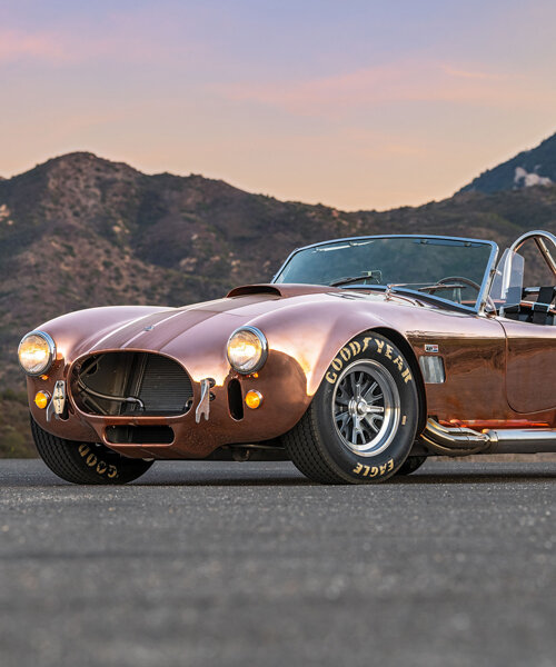 this 1965 shelby cobra has a body of meticulously hand-formed copper