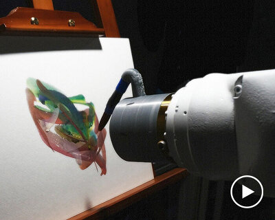 watch an AI-based robot create fine art paintings