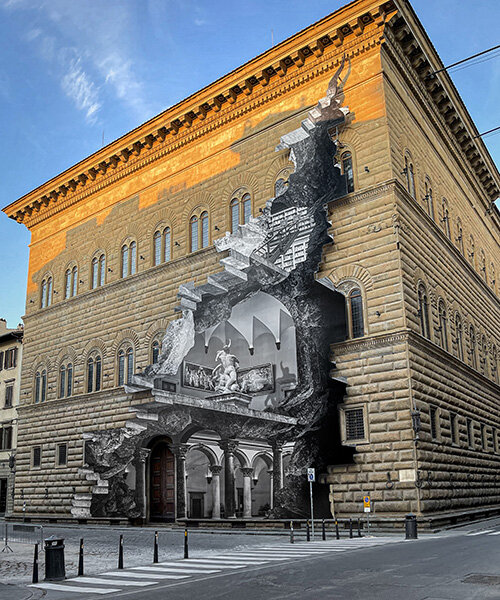 JR looks inside florence's palazzo strozzi with new monumental collage