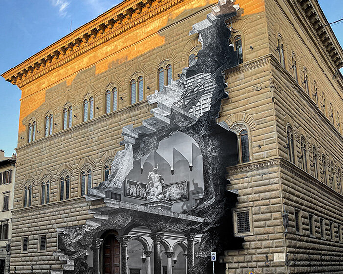 JR looks inside florence's palazzo strozzi with new monumental collage