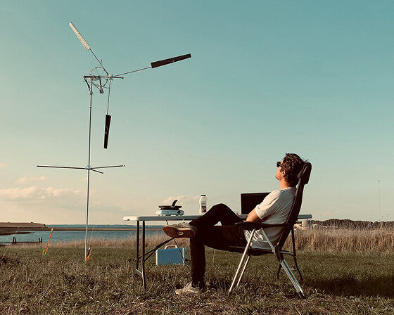 the wind catcher by KiteX is a portable power generating wind turbine