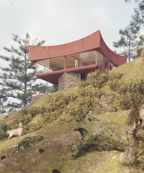 MESA atelier envisions its lotus house as a yoga studio perched on a cliff