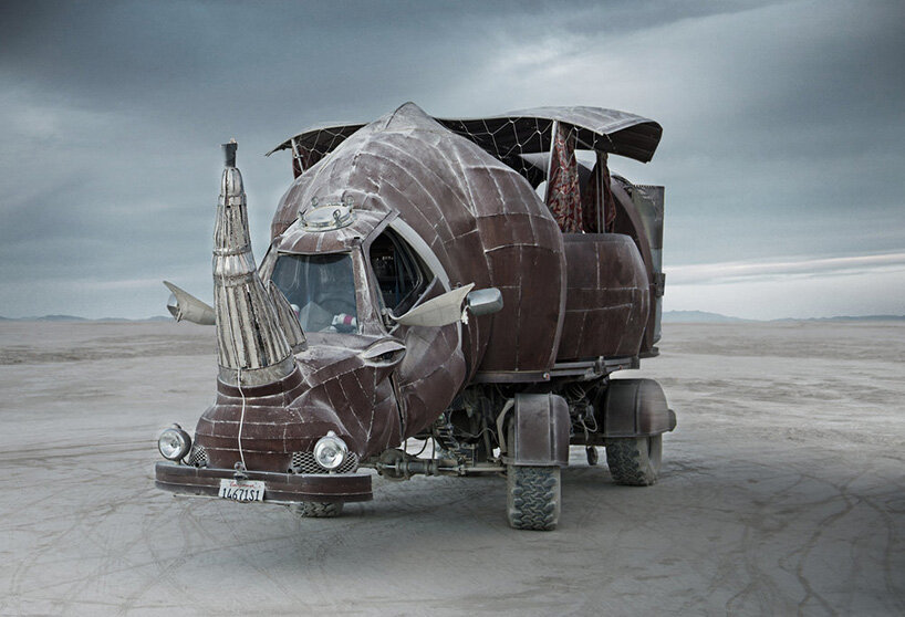 alexandra lier captures the surreal mutant vehicles of burning man in her new photo book