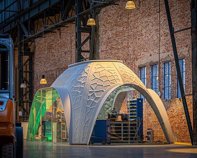 R-IGLO is 3D-printed workplace made from PET plastic waste
