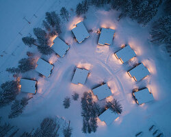 ark-shelter scatters tiny and luminous dwellings for hotel bjornson in slovakia