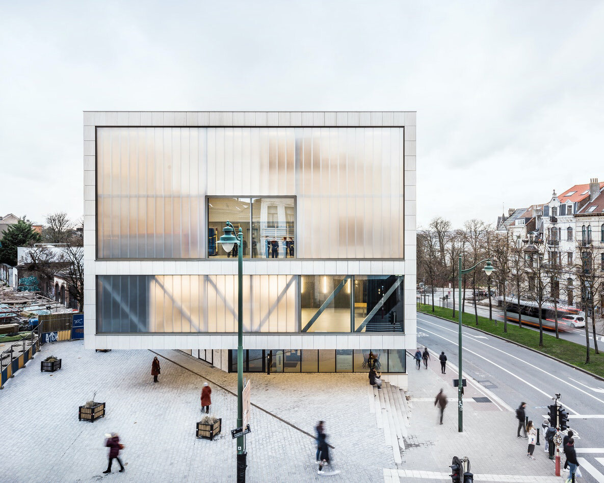 b-architecten + OMGEVING clad leisure center in brussels with transparent façade