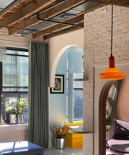bespoke furniture + bright pops of color decorate brooklyn apartment by antonio monserrat