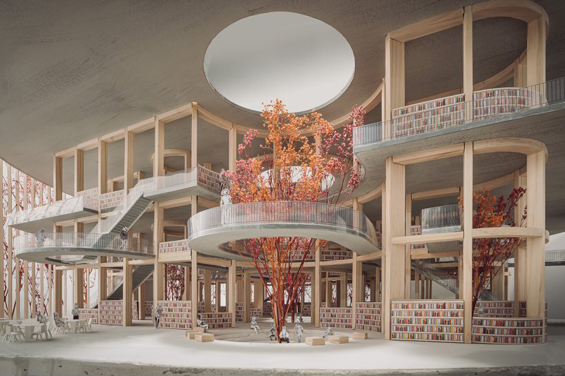 the human bran inspires bollingen's design for songdo library, south korea designboom