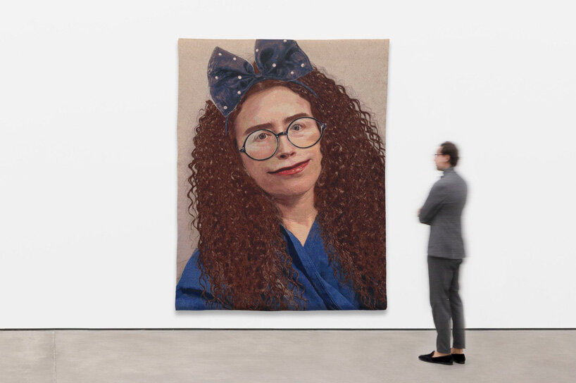 cindy sherman weaves her instagram pictures into tapestries at sprüth magers, los angeles
