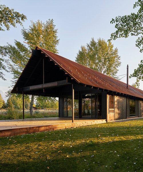 eric logan remodels his own home with a rusted metal roof in jackson, wyoming