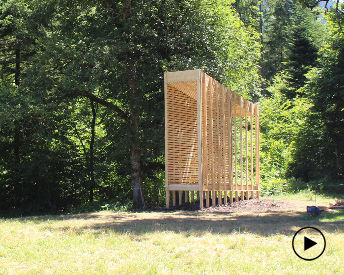 collectif REV.L poetically frames the french countryside with 'le gardien' pavilion