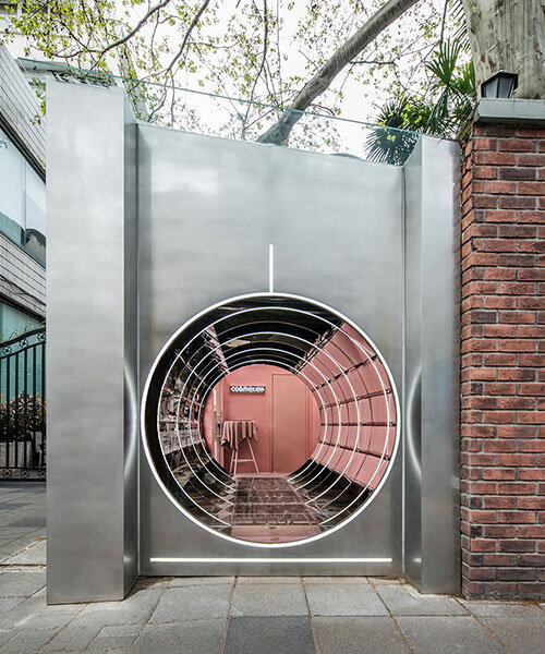 'cosmetea' pop-up shop by nax architects appears as reflective time tunnel in shanghai