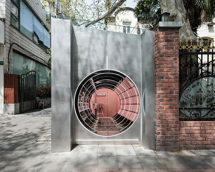 'cosmetea' pop-up shop by nax architects appears as reflective time tunnel in shanghai