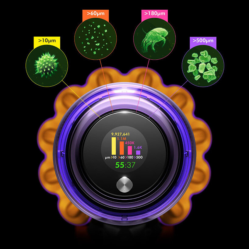 the dyson V15 detect reveals hidden particles so you can see where you need  to clean