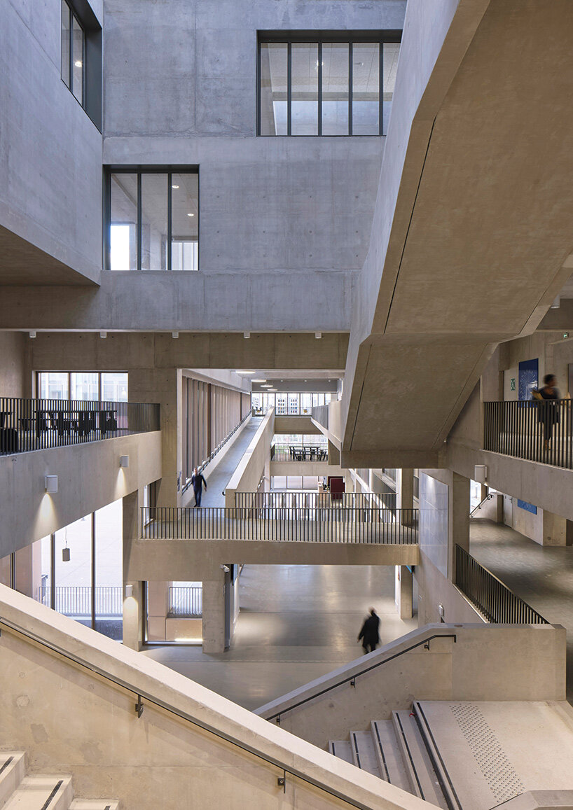 grafton architects articulates university building in paris around large 'garden room'