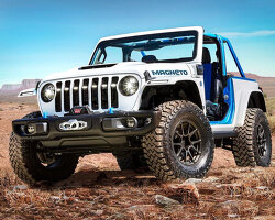 jeep plans its 'magneto' electric wrangler as a manual off-roader that will never stall out