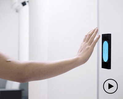 'kinetic touchless 2.0' by stuck design reclaims contactless control over automatic doors